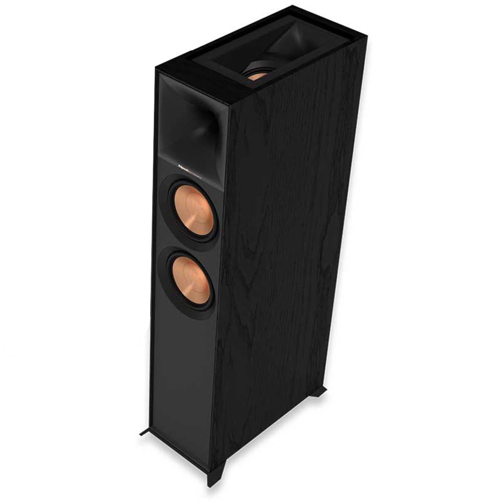 klipsch Reference Next R-605FA Dolby Atmos Altavoz de pie con bocina de alto rendimiento para el mejor cine en casa inmersivo de su clase en negro