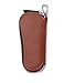 Contacts Mens Genuine Leather Car Key Holder Zipper Case Wallet Keychain Brown