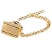 boxed-gifts BG Classy Tie Tacks for Men, Shiny and Premium Rectangle Style, Button Size - 2 Chain and 10mm Pieces for Men with a Gift Box - Gold Checkerboard