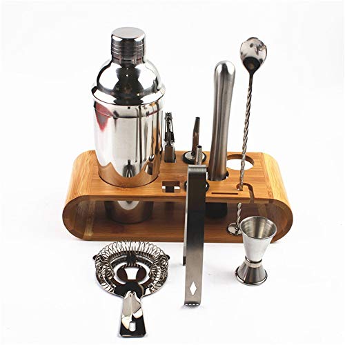 CaoQuanBaiHuoDian Haushalts-Cocktail-Shaker-Set Barkeeper Kit Cocktail Shaker Set 10 Stück Edelstahl-Drink Mix Set Bar… – Bild 3