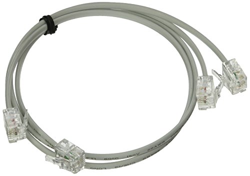 Uxcell RJ11 6P2C to RJ11 Module Telephone Extend Cord, 50cm, 2-Pieces, White