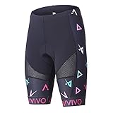 ANIVIVO Women Cycling Shorts Padded &Bicycle Riding Shorts with Anti-Slip Belt &Road Bike Shorts Comfort Tight Biking Shorts for Women(Color Printed,L)