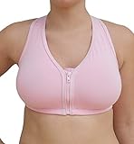 Valmont Zip-Front Sports Bra - 1611A (40D/DD, Pink)