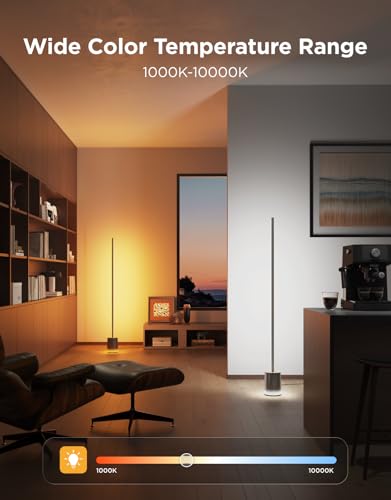 Govee Floor Lamp 3 with Luminblend+ Technology, Dimmbar RGBWWIC 2100lm Standing Lamp, Work with Matter,1000-10000K Modern Floor Lamp for Living Room, Bedroom, Corner Lamp with Dynamic Scenes
