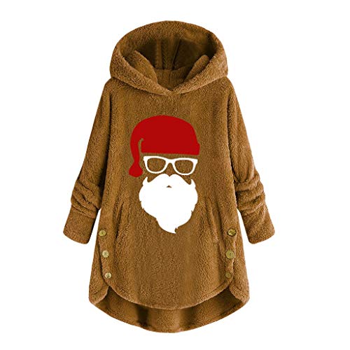 Sanyyanlsy Women's Long Sleeve Button Hoodie Coat Fluffy Plush Pullover Tops Loose Sweater Outwear Fashion Winter Wear D-Yellow