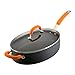 Rachael Ray Hard Anodized Nonstick 5-Quart Oval Saute Pan with Glass Lid, Orange