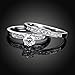 [Eternity Love] Women's Pretty 18K White Gold Plated Solitaire CZ Crystal Engagement Rings Set Best Promise Rings for Her Anniversary Wedding Bands TIVANI Collection Jewelry Rings