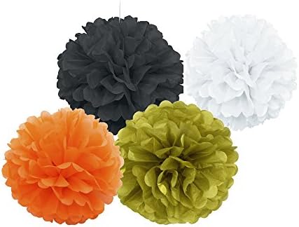 12 Pcs 14 Inch, 12 Inch, 10 Inch Assorted Colors Tissue Paper Pom Poms Flower Balls For Birthday Wedding Party Baby Shower Decorations