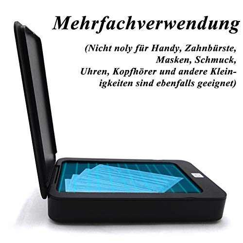 Reente UV Box Desinfektion Handy,UV Reinigungsgerät Handy UV Handy Sterilisator Box Smartphone UV Box für Smartphone,Bluetooth Ohrhörer,Watches,Schmuck