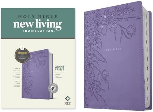 NLT Giant Print Bible, Filament Enabled (LeatherLike, Cranberry