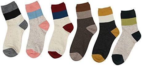HelloClaire Men's Premium Fashion Multi Color Dress Socks Made in Korea Selection (6 Pack Big Stripe)