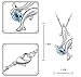 Gold Plated Happy Play Dolphins with Round Cubic Zirconia Crystal Necklace Fashion Jewelry for Women (Sea Blue)