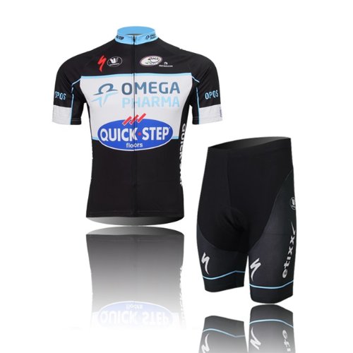 2014 New Style Tour de France Replaca Quick-Drying Cycling Jersey Set Short-Sleeved , Black And White , M