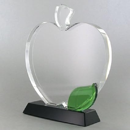 Amazon Com Awards And Gifts R Us 6 1 2 Inch Apple Shape Optical Crystal Trophy Sports Outdoors