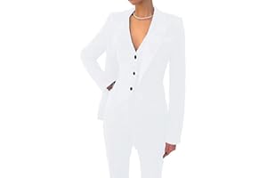 Women's 3 Piece Office Lady Business Suit Set Slim Fit Solid Blazer Vest Pant Set