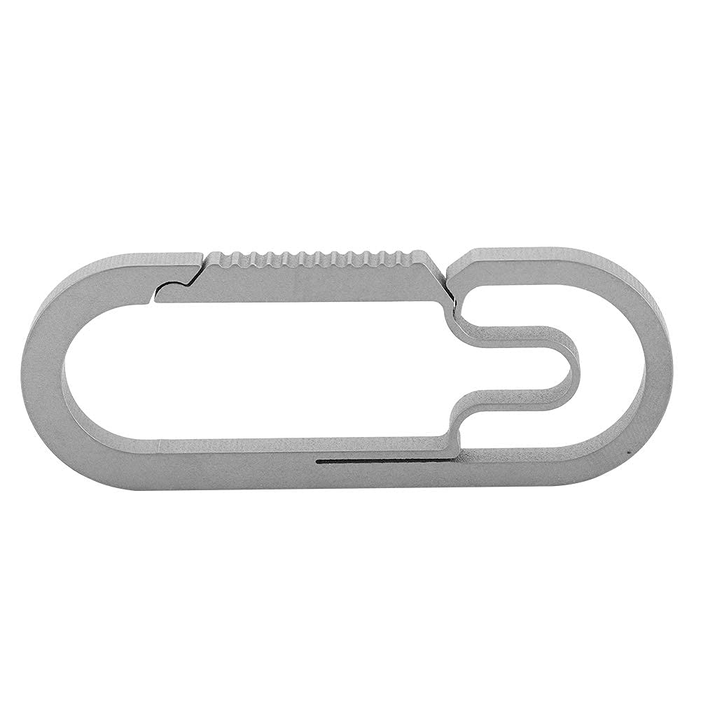 Alomejor Titanium Alloy Keychain Ring – Lightweight, Rust-Resistant Split Ring with Carabiner Clip for Keys, Outdoor Gear, Backpacks & – Durable Round Key Ring for Hiking, Camping, Trav