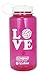 Nalgene Water Bottle (Neon Pink/White, Love Volleyball)