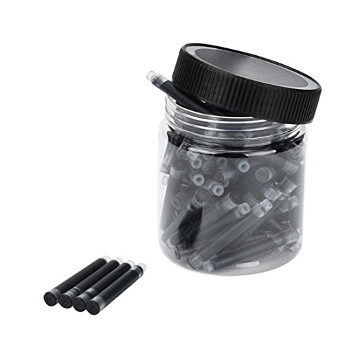 JinHao 80PCS Fountain Pen Ink Cartridge Refills Black And Blue (Black) - Thumbnail 3