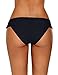 GRAPENT Women's Ruched Waistband Moderate Bikini Bottom Swimming Swimsuit Shorts Black Size Large (fit US 12-US 14)