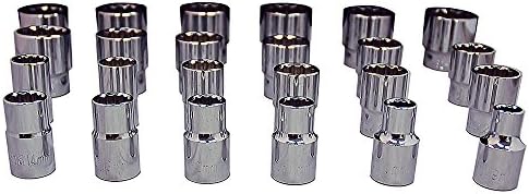 Zenith Industries ZN502239 1/2" Drive 12-Point Metric Standard 8mm - 32mm Socket Set
