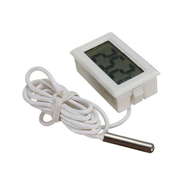 ARCELI  Termometro digitale LCD Monitoraggio della temperatura con sonda esterna per frigorifero Frigorifero congelatore Acquario - Bianco