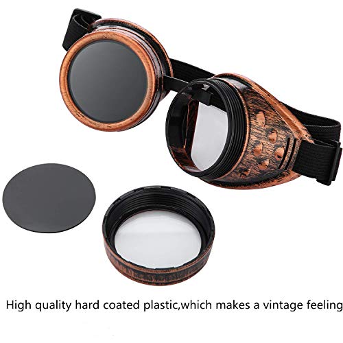 image for syart syarrt Goggles Steampunk Glasses Vintage Retro Weld Punk Gothic 