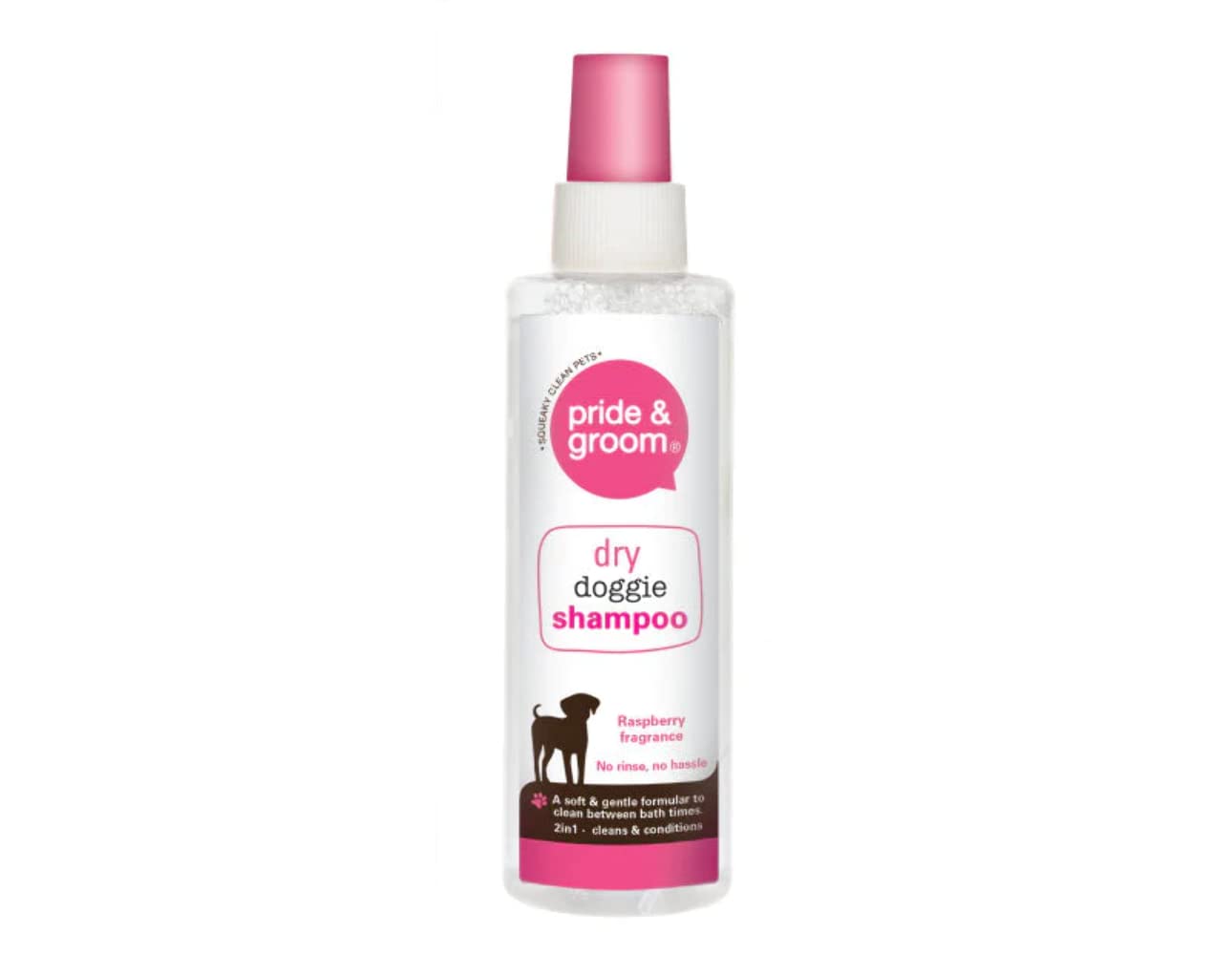 Pride & Groom Dry Doggie Shampoo Spray Raspberry 200ml