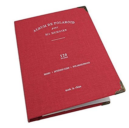 SAIKA 120 Pockets PU Leather Binder Coil Photo Album for 3-inch Fujifilm Instax Films, Fuji Mini 8 8+ Mini 9 70 90 25 50s 7s Photo Book Ticket Album Guest Book (Red)