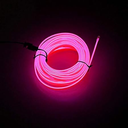 Amazon Co Jp 5メートルカーインテリアアクセサリーusb Diy装飾的なダッシュボード コンソールオートledアンビエントライトと冷光回線 色名称雰囲気ランプel 白 Color ピンク 車 バイク