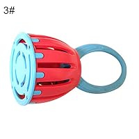 sJIPIIIk552 Children Mini Handled Cage Bell Rattle Musical Instrument Educational Toy Gift Blue Circle