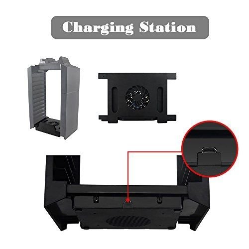 Anrain PS4 / PS4 Slim / PS4 Pro Vertical Stand Cooling Fan with Game Storage Tower - Thumbnail 4