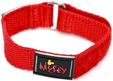 DISNEY 16MM MICKEY MOUSE RED BLACK SLIP THRU ONE PIECE WATCH BAND STRAP