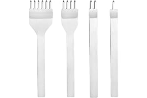 4Pcs Leather Craft Tool Hole Punches 1+2+4+6 Prong Lacing Stitching Punch, Craft Kits for DIY Leather Handwork (3mm)
