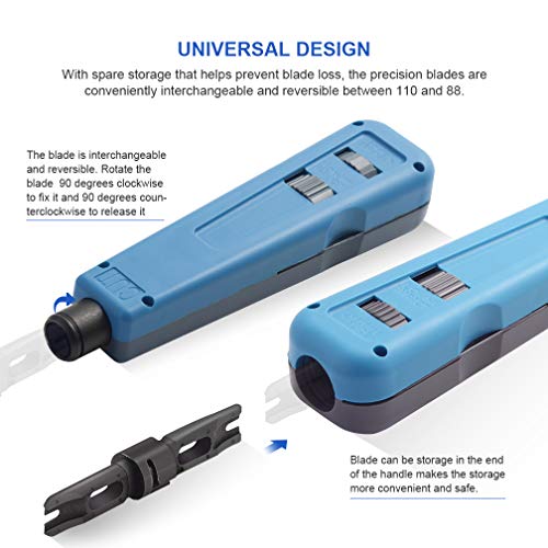 Punch Down Tool with 110/88 Blade & Network Wire Stripper