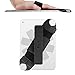 Universal Tablet Hand Strap Holder, Fintie 360 Degrees Swivel PU Leather Handle Grip with Elastic Belt Secure Portable for iPad Mini and All 7-8 Inch Tablets, Black