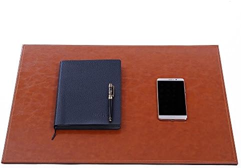 Coordicoorpa 23.7"x 17.7" Writing Desk Blotter Pad Ultra-Smooth High-Grade PU Leather Writing Collection Mat for Tablet/Laptops or Office Home Drawing Board (Light Brown)