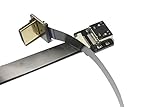 Flat Slim Thin HDMI FFC FPV HDMI Cable Standard HDMI Female Plug to Standard HDMI Male 90 Degree Compatible with RED blackmagic BMCC Sony FS7 Canon C300 Black 50CM