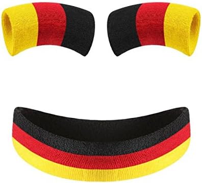 Sinsinly Sweatband Set Cotton Sports Headband Terry Cloth Wristband Moisture Wicking Sweat Absorbing Head Band Athletic Exercise Basketball Wrist Sweatbands and Headbands by