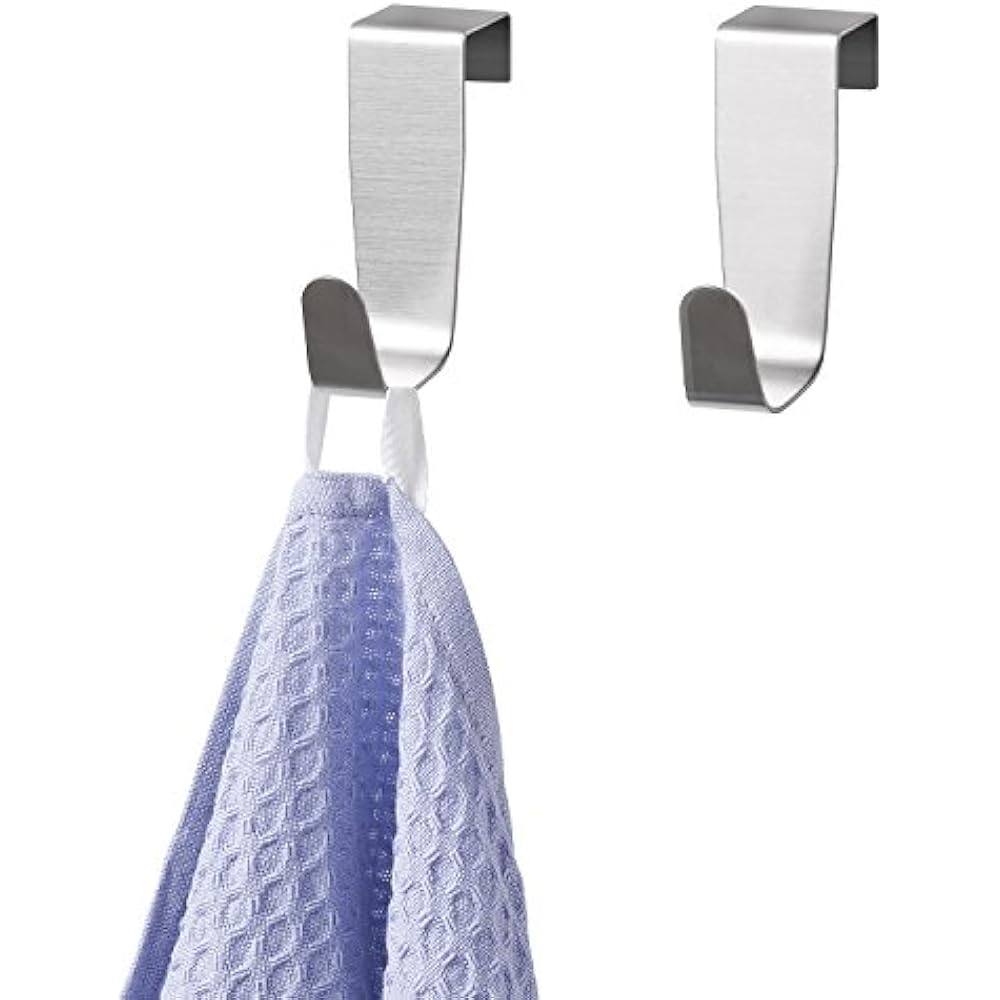 YouCopia Kitchen Towel Hooks Over The Door Single Hook, Set Of 2, Steel eBay