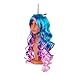 Oexper Unicorn Pony Cosplay Wig Rainbow Ponytail Long Curly Hair for Costumes Party Hair Accessories