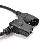 kenable IEC Right Angle (L) Power Extension C14 to C13 Cable 1m (~3 feet)