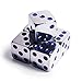5Pcs D6 16mm Metal Alloy Custom & Unique Six-Sided Dice - 3 Types Highly Polished Premium Edition (Silver Body with Deep Blue pips)