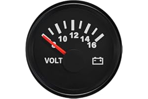ELING 2 Inch Voltmeter Voltage Gauge 12V 8-16V 52mm Diameter with Backlight for Car Boat Motorcycle Bicycle