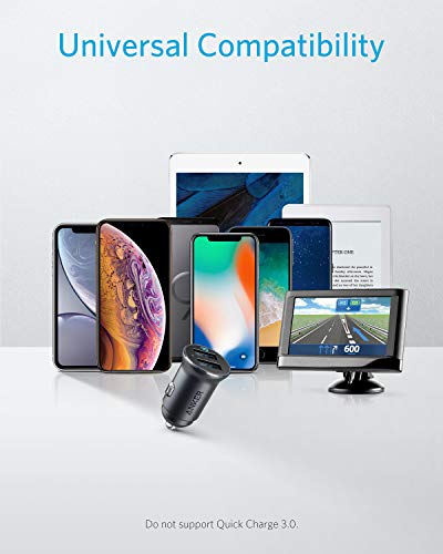 Anker PowerDrive 2 Alloy, mini-autolader, 24 W, 4,8 A, dubbele USB-autolader met blauw ledlicht, voor iPhone XR/Xs/Max/X… - Afbeelding 8