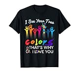 I See Your True Colors Hands Autism Awareness Tshirt