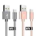 Asstar, Compatible Micro USB Charging Cable Cord Nylon Braided Extra Long Replacement for Sumsung Galaxy, LG, HTC, Motorola and Other Tablet Charging Cord Cable Line[2 Pack] (Grey Pink)