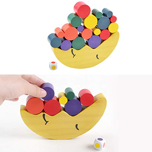 Moon Equilibrium Game Moon Wooden Stacking Blocks Balancing Game - Sorting Toy Balancing Moon - Stacking Wooden Toy for Kids Early Learning Educational - Thumbnail 6