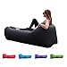 Easycouch Inflatable Lounger With Travel Bag,Waterproof Ripstop Polyester,Gift for indoor or outdoor (BLACK)