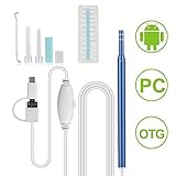 Skybasic Ear Otoscope Inspection Camera 3 in 1 USB Ear Cleaning Endoscope Tool Visual Earpick Digital Earwax Removal Spoon with 6 LED for Micro USB,USB-C Android Phone,Windows MAC PC