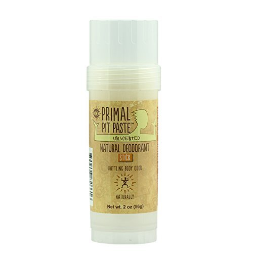 Primal Pit Paste All Natural Deodorant Stick, Aluminum Free, Paraben Free, No Added Fragrances, Unscented Stick by Primal Pit Paste